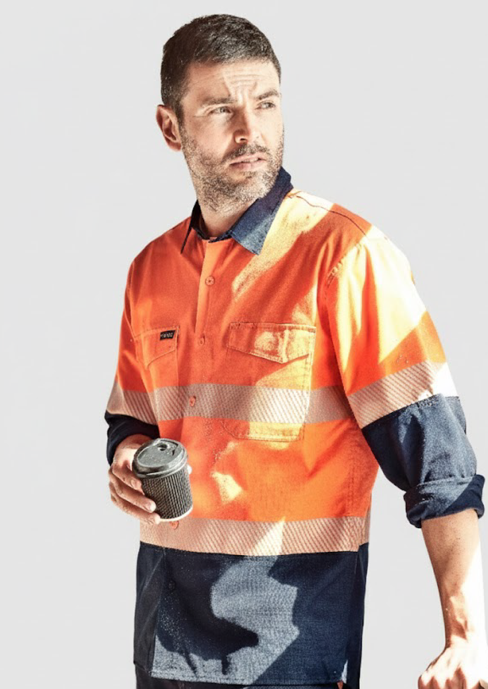 ZW229-Mens Rugged Cooling Hi Vis Segmented Tape L/S Shirt